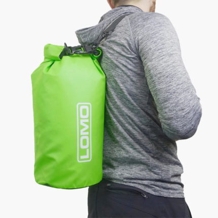 10L Dry Bag Green - Carried Using Shoulder Strap