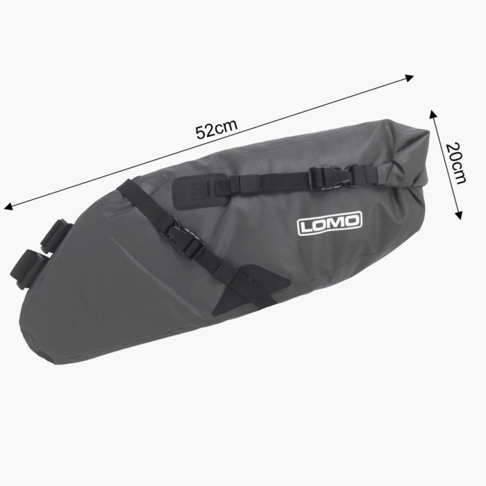 13L Seat Pack Saddle Dry Bag - Height Dimensions