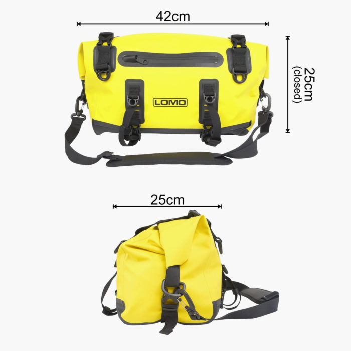 15L Pannier Tail Dry Bag - Dimensions