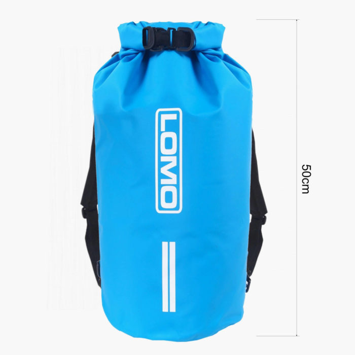 20L Dry Bag Rucksack Blue - Height Dimensions