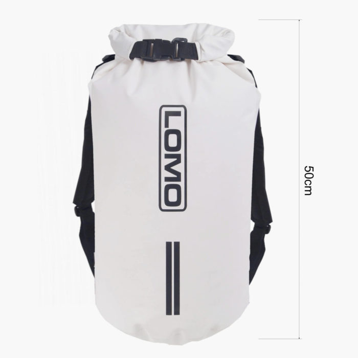 20L Dry Bag Rucksack White - Height Dimensions