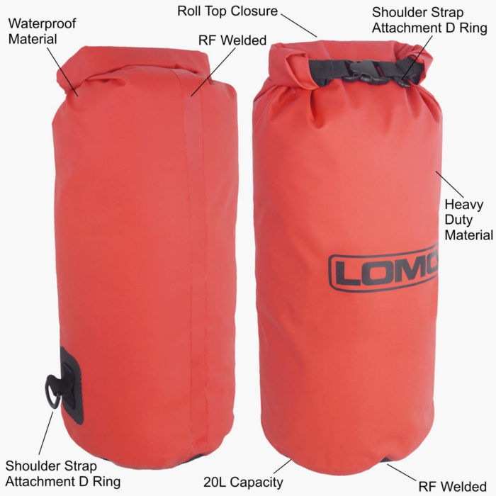 20L Heavy Duty Dry Bag Red - Feature View