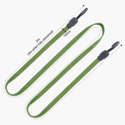 Flat Bungee - Green 2M - Dimensions