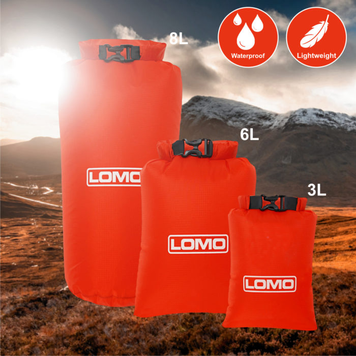 3 Pack of Ultra Lightweight Dry Bags - 8L Dimensions