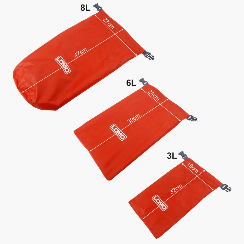 3 Pack of Ultra Lightweight Dry Bags - 3L Dimensions