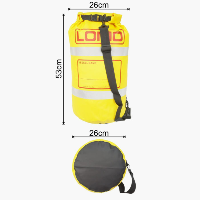 30L Overboard Dry Grab Bag - Dimensions
