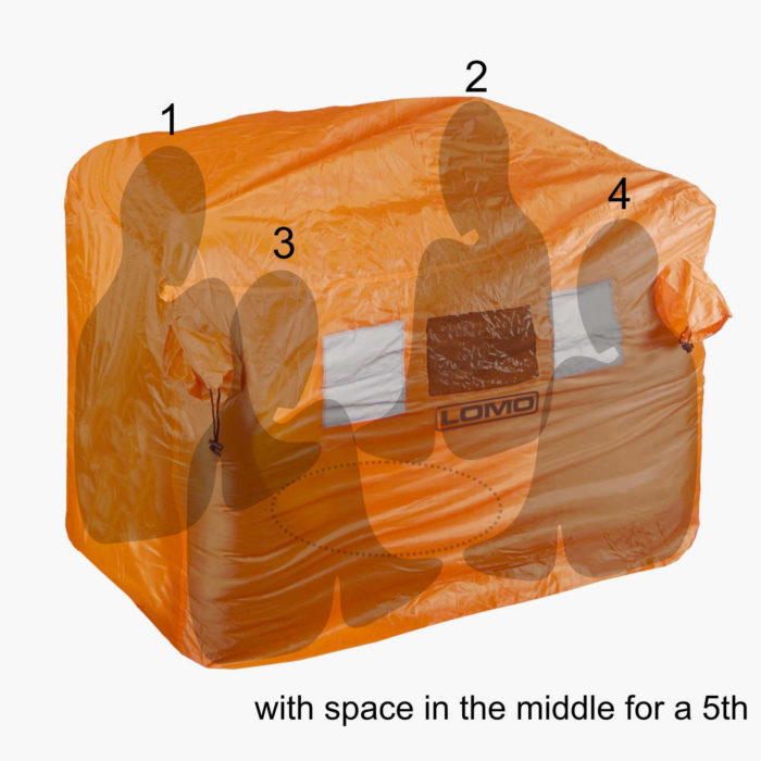4 - 5 Person Emergency Storm Shelter - 4 Person In Use Example