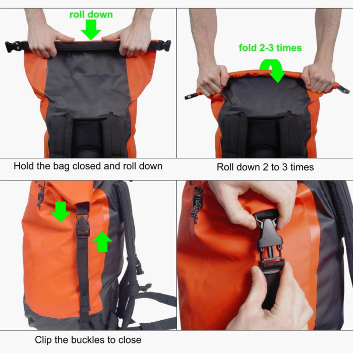 40L Walking Dry Bag Rucksack - How to Close a Daysack Dry Bag