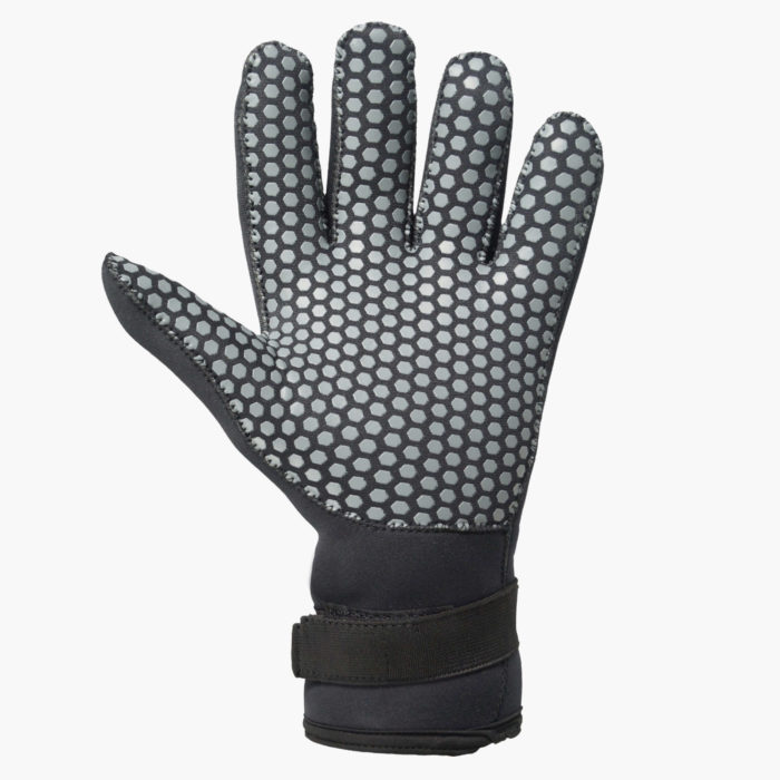 Black 5mm Neoprene Gloves - Rubber Grip Pattern Palm