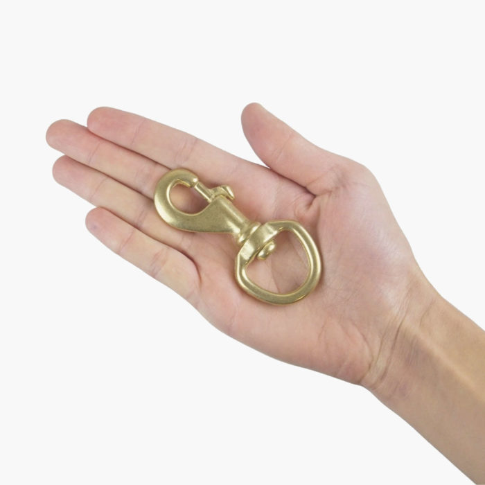 Swivel Ring Brass Snap Clip - In Hand