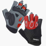 Black / Red Short Finger Cycling Gloves - 6 Mini Gel Padded Areas