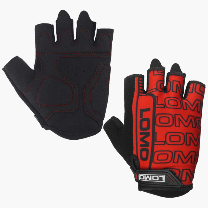 Red SG2 Short Finger Cycling Gloves - Full Amara Palm
