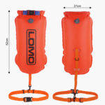 Eco float - Orange Dry Bag Swimming Tow Float - Inflated Dimensions