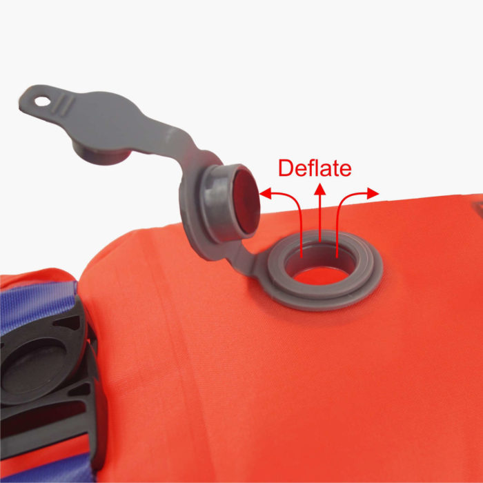 Eco float - Orange Dry Bag Swimming Tow Float - Valve Deflation