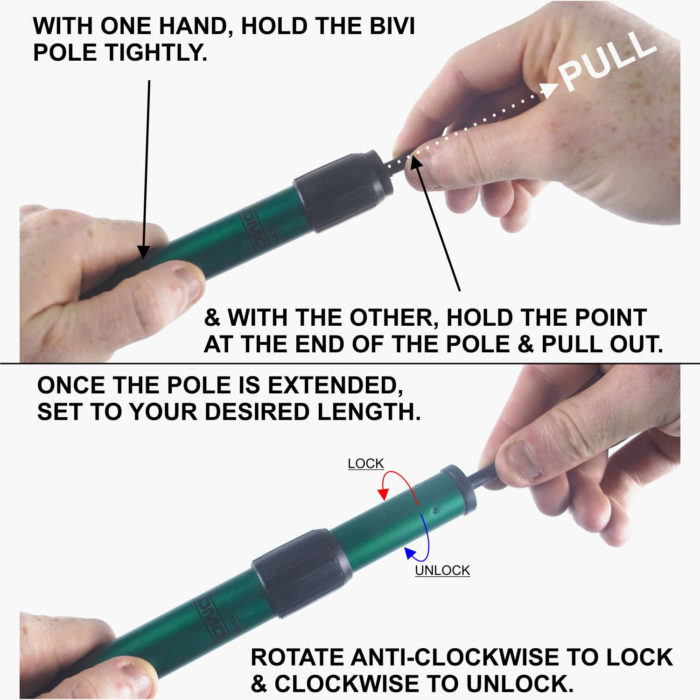 Large Extendable Basha Pole - How to Lock and Unlock Instrcutions