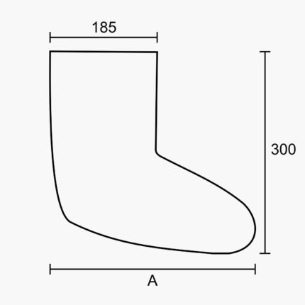 Latex Flat Socks - Dimensions