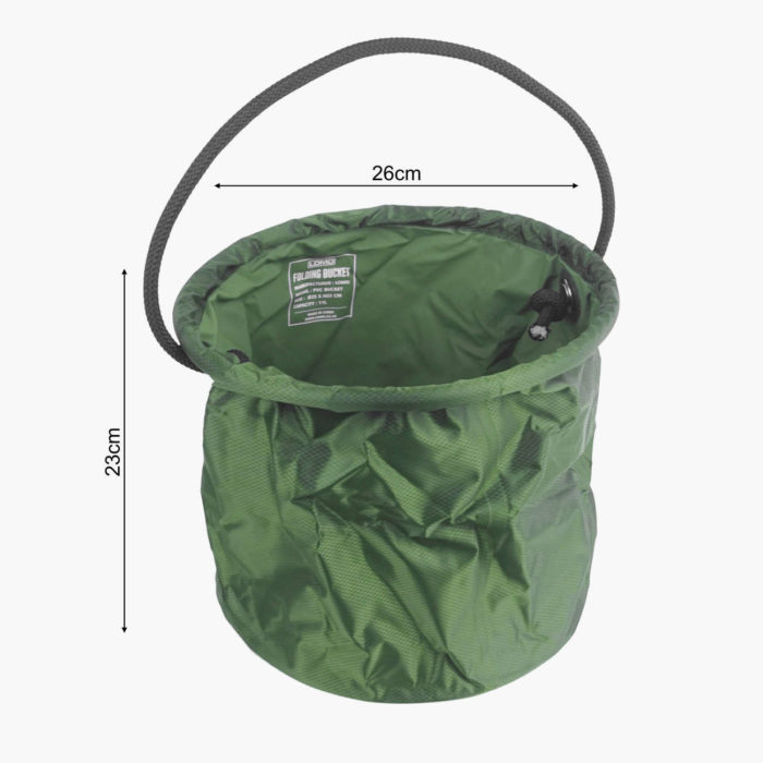 Round Folding Bucket - Open Dimensions