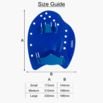 Swimming Hand Paddles - Size Guide Dimensions