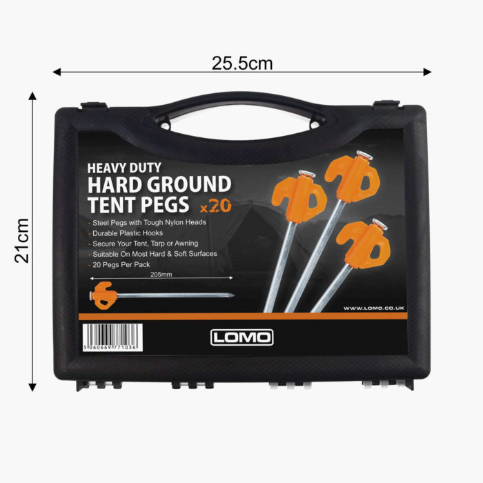 Hard Ground Tent Pegs - Case Dimensions