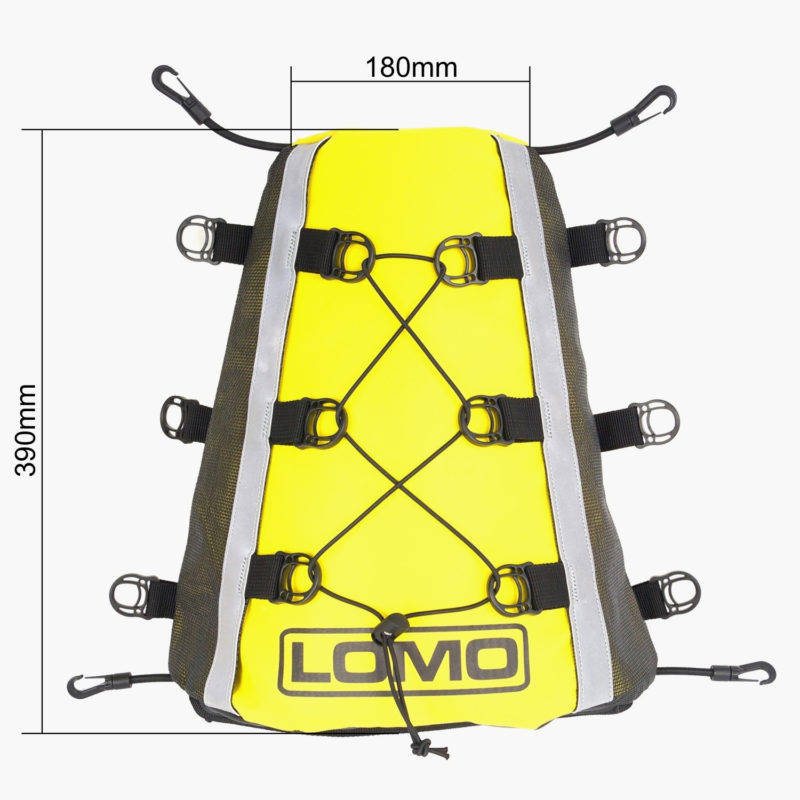 Kayak Deck Bag Zip Closure - Dimensions