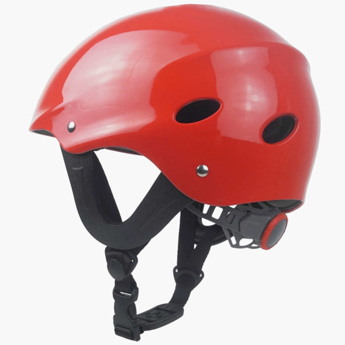 Red Kayaking Helmet - Back Tightening Buckle