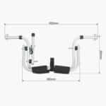 Compact Kayak Trolley - Colapsed Frame Dimensions