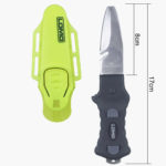 Blunt Tip Yellow Marlin BC Diving Knife - Blade and Knife Dimensions