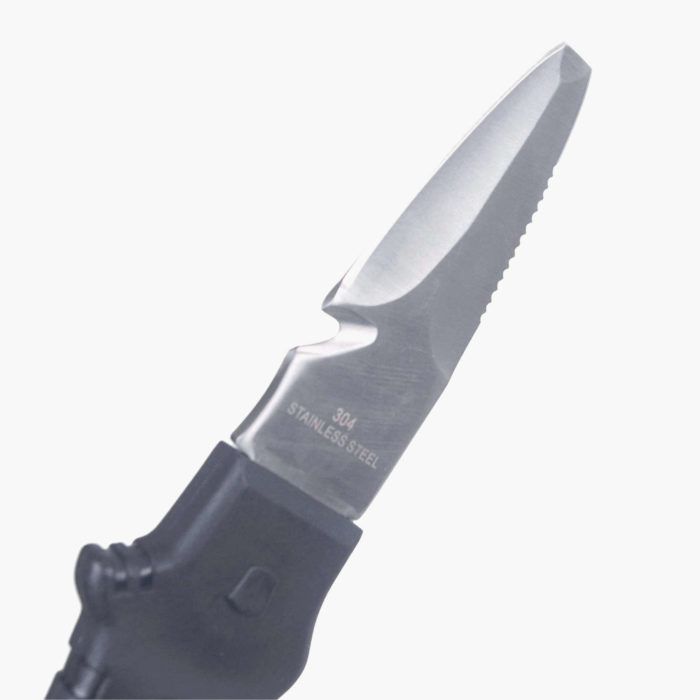 Blunt Tip Yellow Marlin BC Diving Knife - Blade View