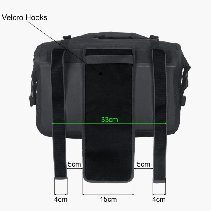 Motorbike Soft Pannier Dry Bags - Velcro Strap Tidy Hooks