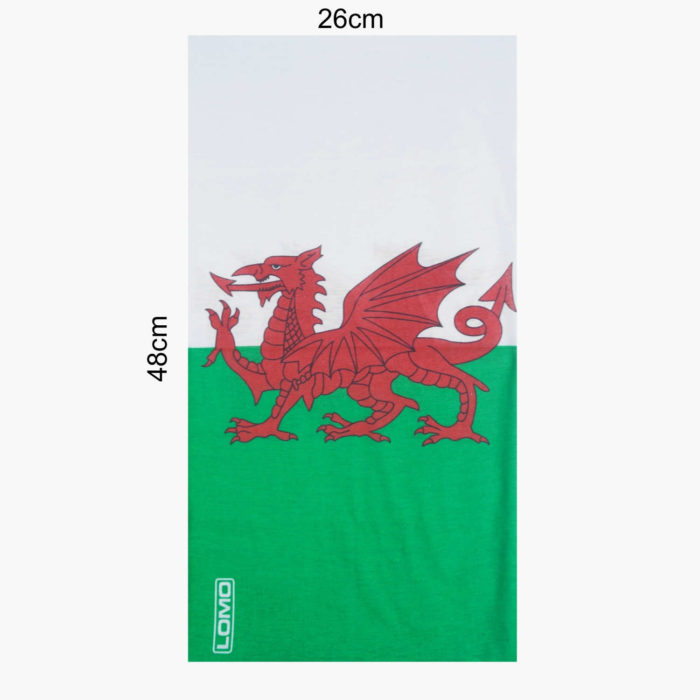 Welsh Flag Overhead Scarf - Dimensions