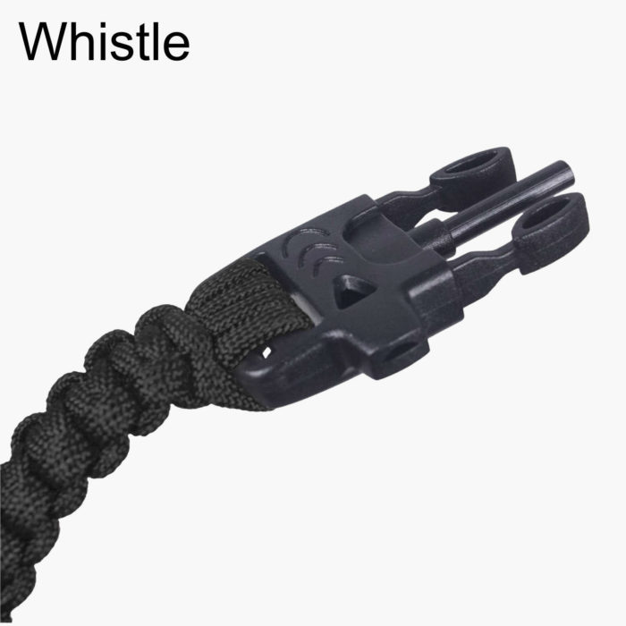 Fire Steel Paracord Bracelet - Built In Whistle Clip