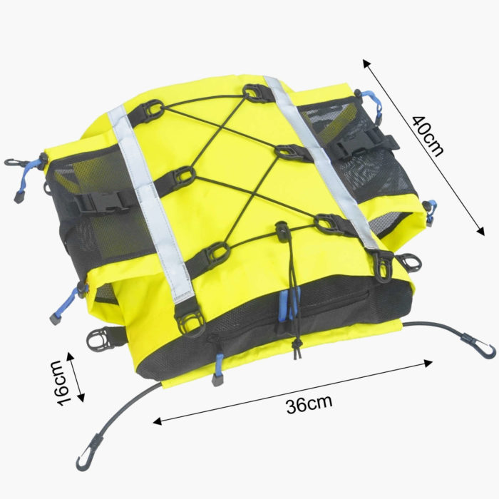 Kayak Rear Deck Bag Zip Closure - Dimensions