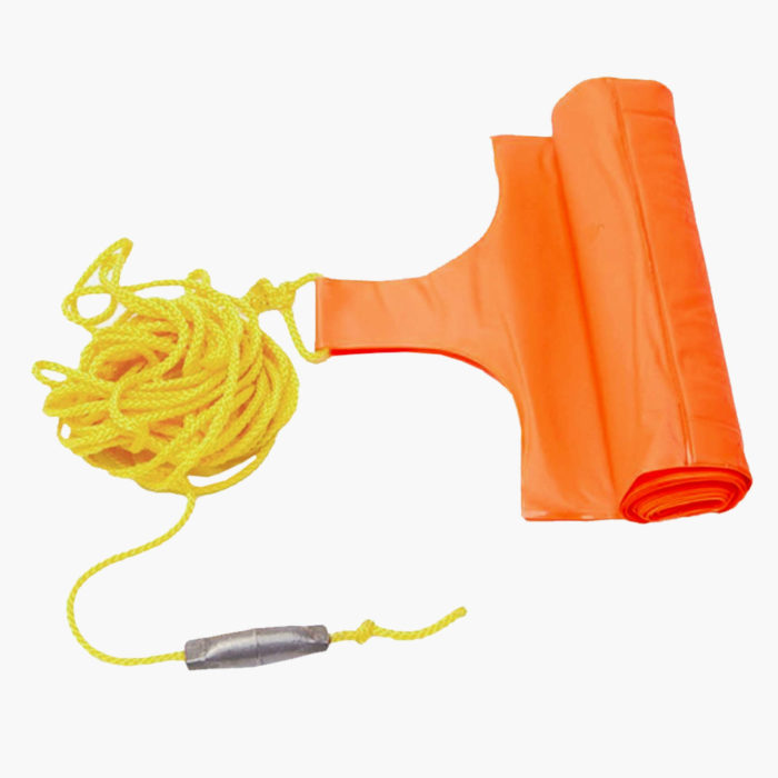 Orange PVC SMB 7 - Delayed Surface Marker Buoy - Weighted Line Attached