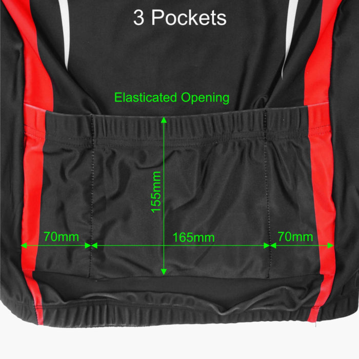 Short Sleeved Cycle Jersey - Rear Pocket Dimensions