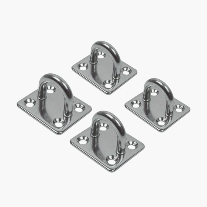 Stainless Steel 316 Eye Plate - 5mm with Square Pad - 4 Pack
