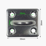 Stainless Steel Eye Plates - Aerial View Dimensions