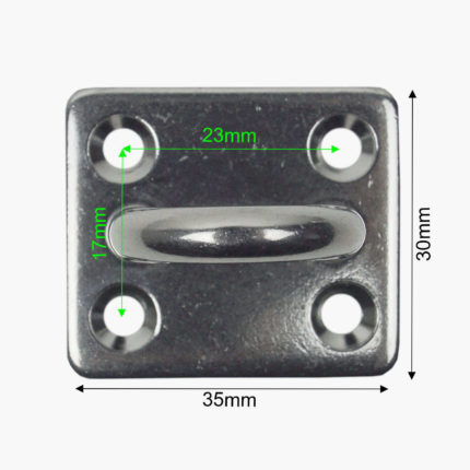 Stainless Steel Eye Plates - Aerial View Dimensions