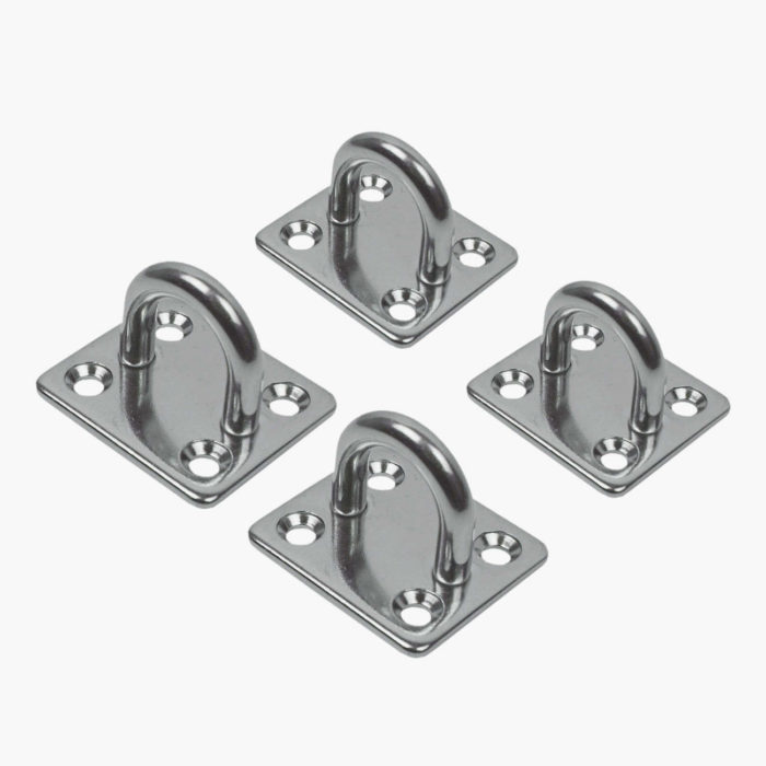 Stainless Steel 316 Eye Plate - 6mm with Square Pad - 4 Pack