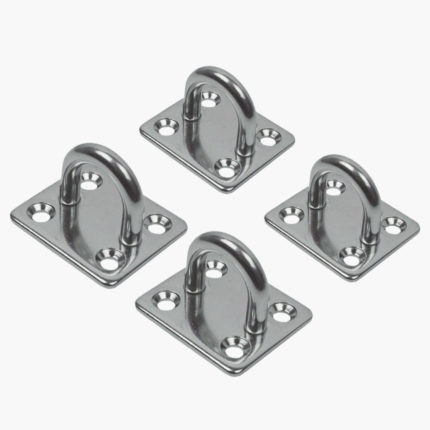 Stainless Steel 316 Eye Plate - 8mm with Square Pad - 4 Pack