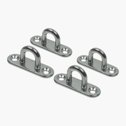Stainless Steel 316 Eye Plate - 6mm with Oblong Pad - 4 Pack