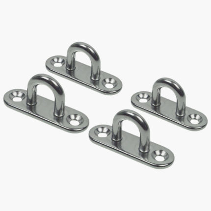 Stainless Steel 316 Eye Plate - 8mm with Oblong Pad - 4 Pack