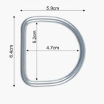 Large Stainless Steel D Ring - Dimensions
