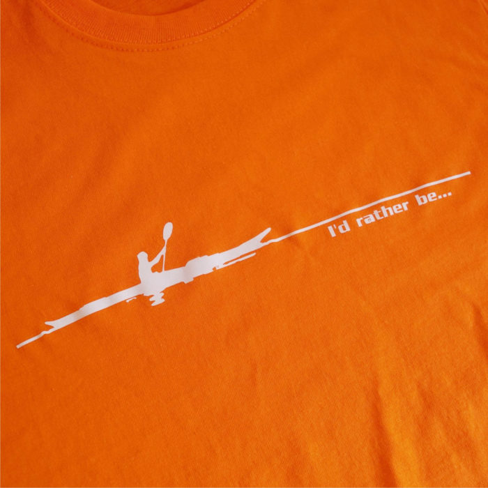 Orange "I'd Rather Be..." Kayaking T-Shirt - Design