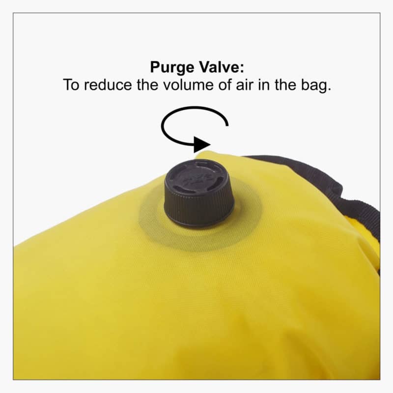 Tapered kayak dry bag with purge valve Lomo Watersport UK. Wetsuits
