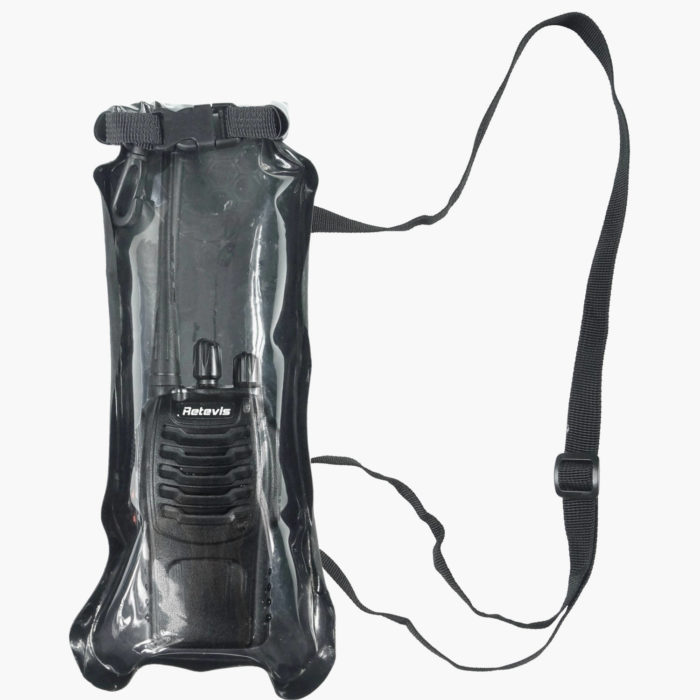 VHF and PMR Radio Dry Bag - Front View Black