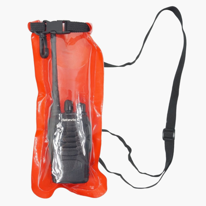 VHF and PMR Radio Dry Bag - With Radio Inside Red