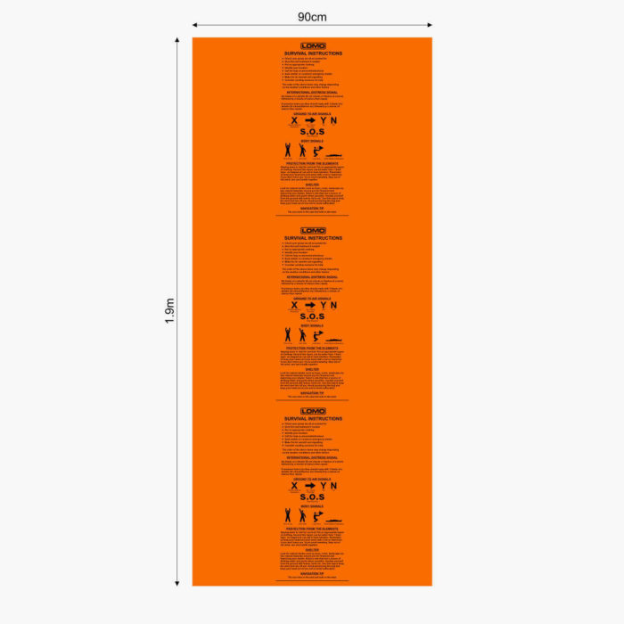 Lomo Survival Bag - Orange - Unfolded Dimensions