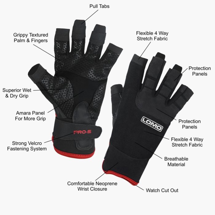 Short Finger Sailing Gloves Pro Features