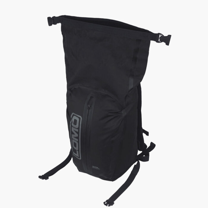 30L Dry Bag Daysack Black Opened