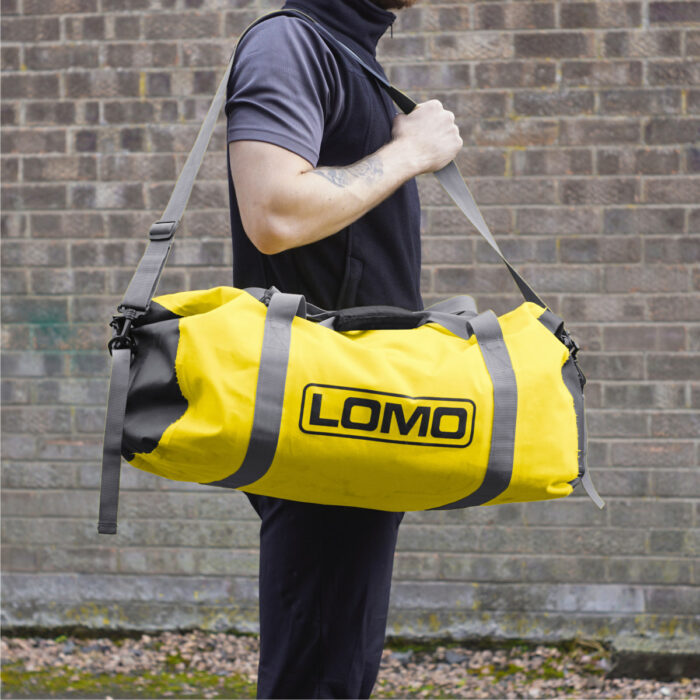 40L Holdall Dry Bag Yellow Over Shoulder